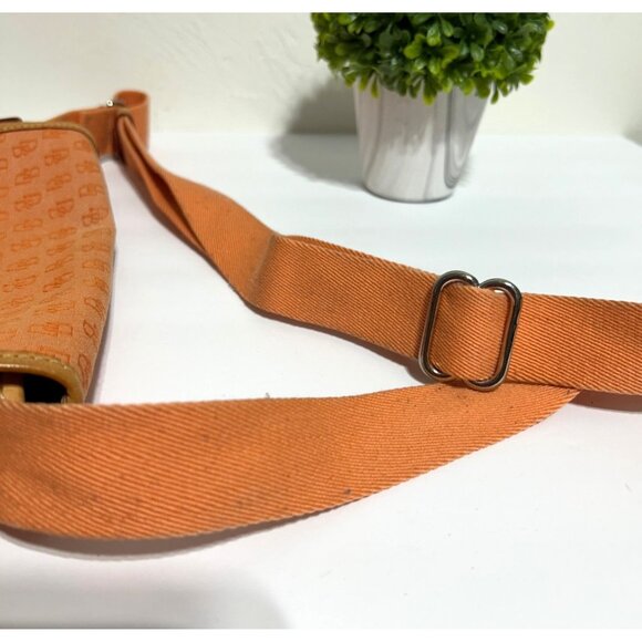 Dooney & Bourke Cabriolet Monogram Orange Canvas Crossbody - Picture 13 of 14